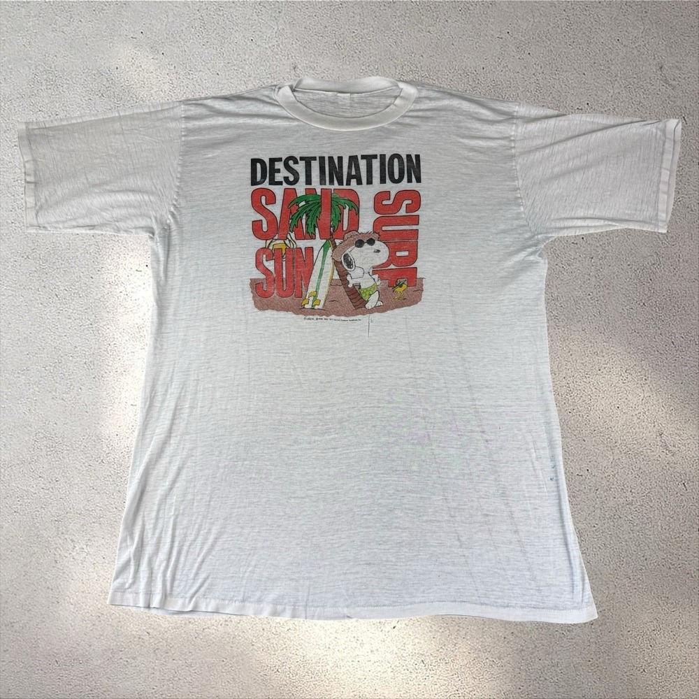 Vintage 70s Snoopy‎ Surf Shirt Fits 4XL+ Oversized Sleep Shirt/Dress Display